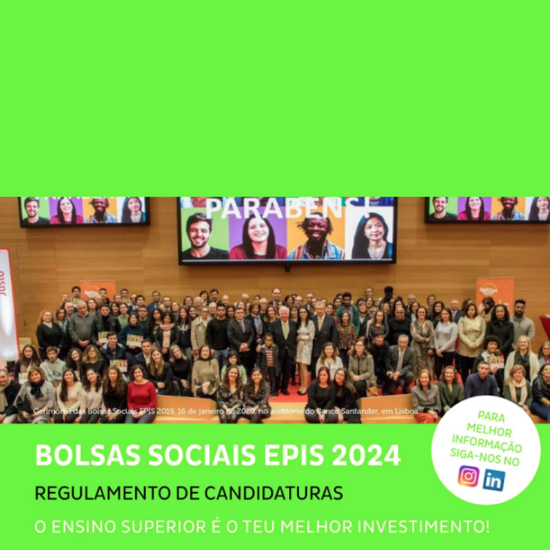 Programa de Bolsas Sociais EPIS – 14ª edição já está disponível